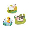 Puzzle 3 in 1 - Animalutele de la ferma (2,3,4 piese) PlayLearn Toys, Dodo