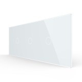 Intrerupator Simplu + Simplu + Simplu cu Touch LIVOLO cu Rama Din Sticla, Standard Italian, 6M SmartElectro IntelligentHouse