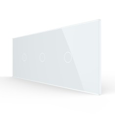 Intrerupator Simplu + Simplu + Simplu cu Touch LIVOLO cu Rama Din Sticla, Standard Italian, 6M SmartElectro IntelligentHouse