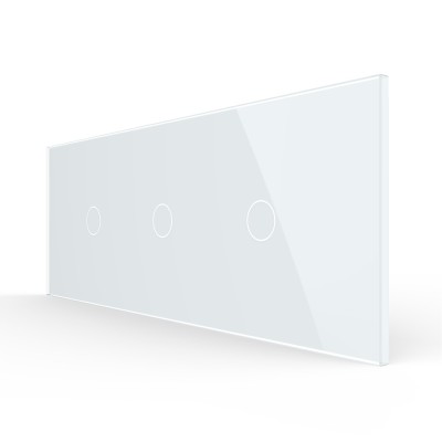 Intrerupator Simplu + Simplu + Simplu cu Touch LIVOLO cu Rama Din Sticla, Standard Italian, 6M SmartElectro IntelligentHouse foto
