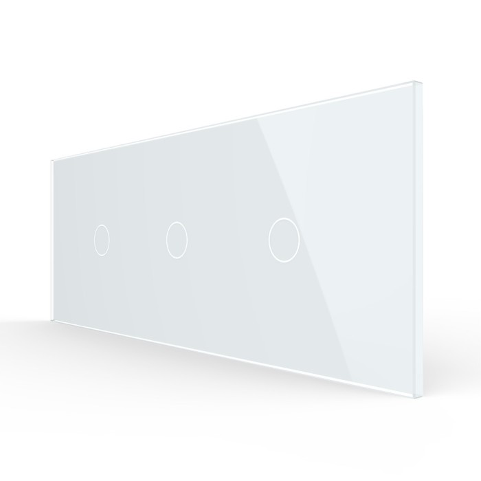 Intrerupator Simplu + Simplu + Simplu cu Touch LIVOLO cu Rama Din Sticla, Standard Italian, 6M SmartElectro IntelligentHouse