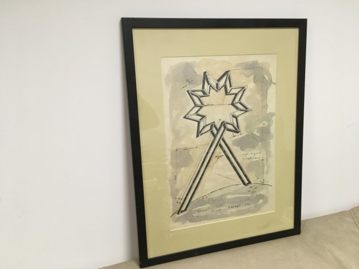 PAUL NEAGU, STARE- EXERCITIUL 3. TUS SI ACUARELA/ HARTIE, INTITULAT, SEMNAT &rdquo;P. NEAGU &rdquo; DATAT 1986, INRAMAT
