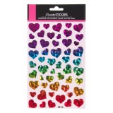 Set Autocolante Decorativ, Inimi Reliefate, Multicolor, 51 Bucăți, Oem