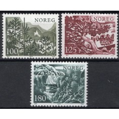 Norvegia 1977 - Copaci, flora, serie neuzata