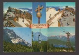 CPIB 25229 CARTE POSTALA - ZUGSPITZE 2964m, TELECABINA, MOZAIC, CIRCULATA, 1969, STAMPILE, TIMBRU