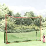 Plasa antrenament golf, negru si rosu, 305x91x213 cm, poliester GartenMobel Dekor, vidaXL