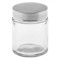 Borcan Sticlă, Capacitate 100ml, Capac Aluminiu, Transparent