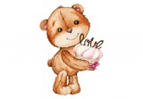 Cumpara ieftin Sticker decorativ Ursulet Love, Maro, 84 cm, 3160ST, Oem