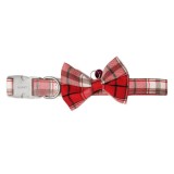 Zgarda cu Papion pentru caini, cu clopotel, 27-37cm/15mm, Rosu, Ropet