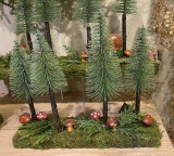 Decoratiune Tree and mushroom, Decoris, 8x28x30 cm, muschi
