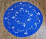 FATA DE MASA CIRCULARA VINTAGE DIN BUMBAC CU MODEL BRODERIE MANUALA