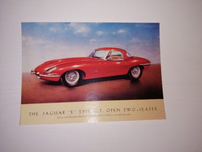 bnk cp Jaguar E Type - necirculata - tematica auto foto