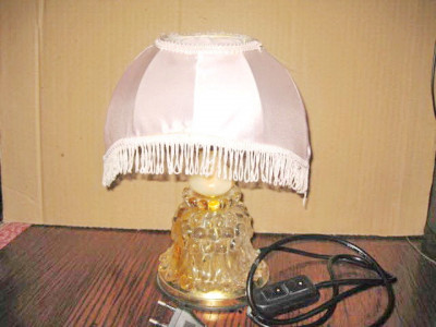 5989-Lampa picior sticla abajur mijloc onix cu culori schimbabile. foto