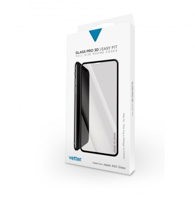 Tempered Glass Vetter Pro iPhone 11 Pro Max, iPhone Xs Max 3D Tempered Glass Easy Fit, Black foto