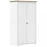 Cumpara ieftin Sifonier "BODO", alb &amp; maro, 99x53,5x173 cm, lemn masiv de pin
