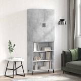 vidaXL Dulap &icirc;nalt, gri beton, 69,5x34x180, lemn compozit