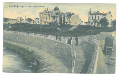 3853 - CONSTANTA, Faleza, Romania - old postcard - used - 1920 foto