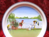 FARFURIE DECORATIVA PORTELAN VILLEROY&amp;BOCH SEMNATA SABINE CHENNEVIERE 23.5 CM