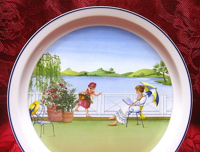 FARFURIE DECORATIVA PORTELAN VILLEROY&amp;amp;BOCH SEMNATA SABINE CHENNEVIERE 23.5 CM foto