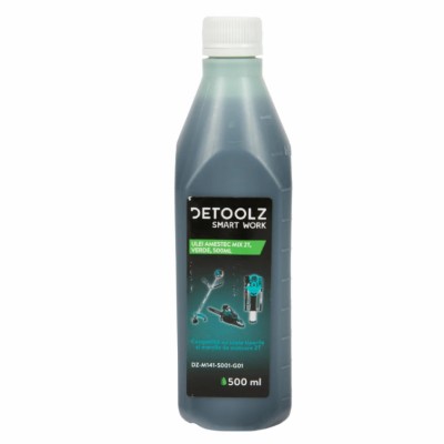 Ulei amestec, mix, verde, 500ml, pentru orice tip de motor 2 timpi, DeToolz, DZ-M141-S001-G01 foto