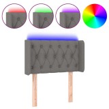 Cumpara ieftin Tablie de pat cu LED, gri inchis, 83x16x78/88 cm, textil