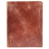 Portofel barbati , Leonardo Verrelli, portmoneu vertical, piele naturala maro antique, protectie RFID