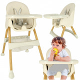 Scaun de masa pentru bebelusi pliabil cu loc de depozitare Cream, Ikonka