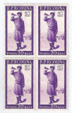 |Romania, LP 457/1957, 80 ani de la Razboiul pentru Independenta, bloc de 4, MNH