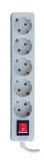 Prelungitor TED Electric 5 m cu 5 prize Schuko, 3680W, alb