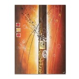 Tablou gigant abstract pictat manual, Fantezie in abstract, 120x90cm ulei pe panza in relief efect 3D, gata de agatat pe perete