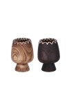 Cumpara ieftin Set 2 vaze flori lemn maro 18,5 x 24 cm