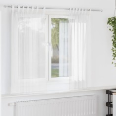 vidaXL Perdele Voile cu Bucle 2 buc Alb 140x175 cm