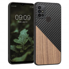 Husa Kwmobile pentru Motorola Moto G30/Moto G20/Moto G10, Lemn, Maro/Negru, 57499.01 foto