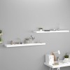 VidaXL Rafturi de perete suspendate, 2 buc., alb, 120x23,5x3,8 cm, MDF