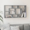 Raft suspendat perete Gossi, 8 compartimente, gri sonoma, 85x16x47.5 cm, lemn compozit, raft decorativ