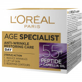 Crema antirid pentru fata de zi Age Specialist 55+, 50ml, L&#039;Oreal Paris, L&rsquo;oreal Paris