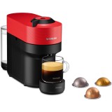 Cumpara ieftin Espressor cu capsule Nespresso Krups Vertuo Pop XN920510, 1500 W, 0.56 L, Tehnologie Centrifuzie, 4 setari pentru capacitate, Rosu/Negru