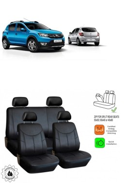 Set huse scaune piele ecologica Dacia Sandero (2013-2020) Bancheta Fractionata foto