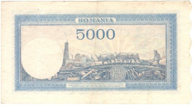 Romania 5000 lei 1945. 08. 21. foto