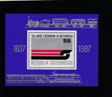Austria 1987-150 ani transp.feroviar in Austria,colita dant.,MNH,Mi.Bl.9, Transporturi, Nestampilat