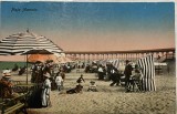 cca 1910 CP Plaja Mamaia / animata / circulată Coman Georgescu, comerciant si antreprenor din Focșani /Ed Aurel J. Țeposu &amp; St. Năparu, Constanța