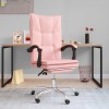 Fotoliu Birou Rabatabil vidaXL Roz Piele Ecologica, Inaltime Reglabila, Pivotant 360&deg;, 63x56x122 cm, Sarcina 110 kg