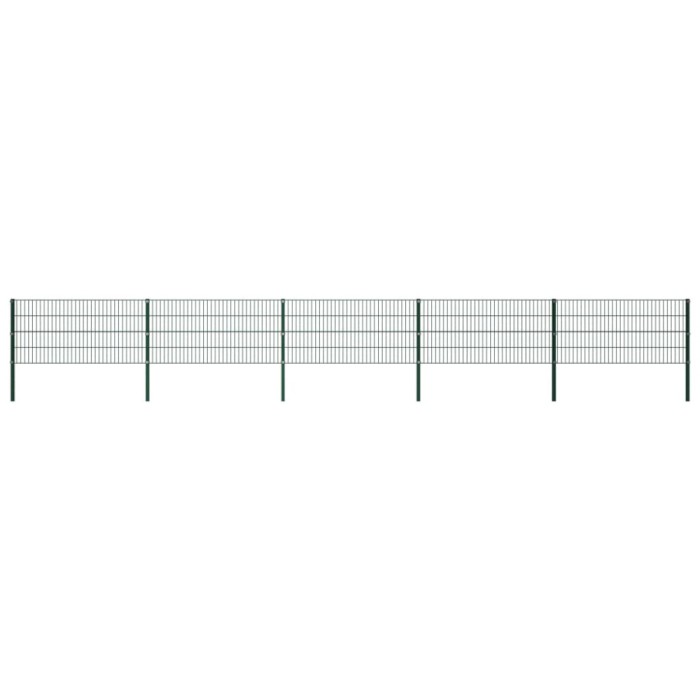 vidaXL Panou de gard cu st&acirc;lpi, verde, 8,5 x 0,8 m, fier