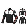 Geaca Moto Impermeabila Motowolf 600D Oxford, Protectii CE Umeri/Coate/Spate, Mesada Detașabilă, Buzunare, Rosu