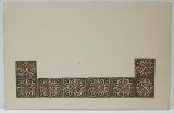 DESEN CU MOTIVE ORNAMENTALE ROMANESTI , CARTE POSTALA , PICTATA MANUAL , INCEPUTUL SEC. XX