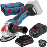 Bosch GWX 18V-10 SC X-LOCK + ProCORE + GAL 1880 CV - Polizor unghiular 125 mm valiza speciala accesorii + Set acumulator si incarcator Li-Ion 18 V 4 A