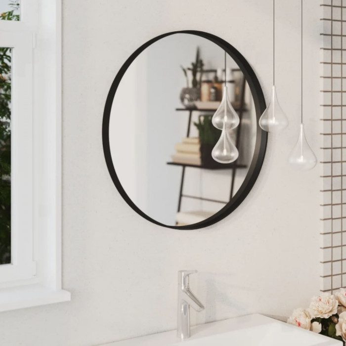 Oglinda de perete, negru, 60 cm GartenMobel Dekor