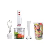 Set blender de mana 4 in 1 Beper, 400 W, 36 x 6.5 x 6.5 cm, 500/700 ml, lame inox, accesorii incluse