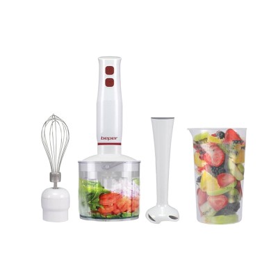 Set blender de mana 4 in 1 Beper, 400 W, 36 x 6.5 x 6.5 cm, 500/700 ml, lame inox, accesorii incluse foto