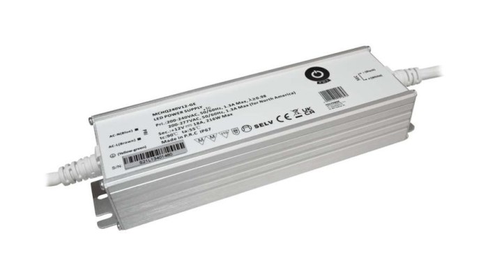 Sursă de alimentare POS MCHQ240V24-GE, driver LED 24V/10A 240W CV, carcasă metalică, PFC, intrare CA UE (180-305VAC), IP67, nereglabil